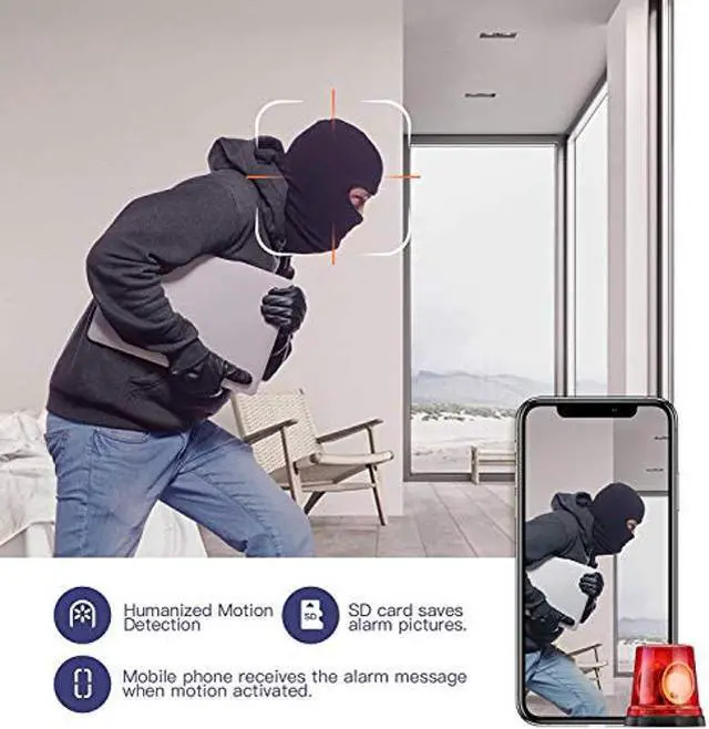 Alt view image 2 of 5 - Mini Spy Camera HD Hidden Camera - Portable Small HD Nanny Cam with Night Vision and Motion Detection - Indoor Covert Security Camera for Home and Office - Hidden Spy Cam - Built-in Battery