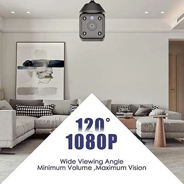 Alt view image 4 of 5 - Mini Spy Camera HD Hidden Camera - Portable Small HD Nanny Cam with Night Vision and Motion Detection - Indoor Covert Security Camera for Home and Office - Hidden Spy Cam - Built-in Battery