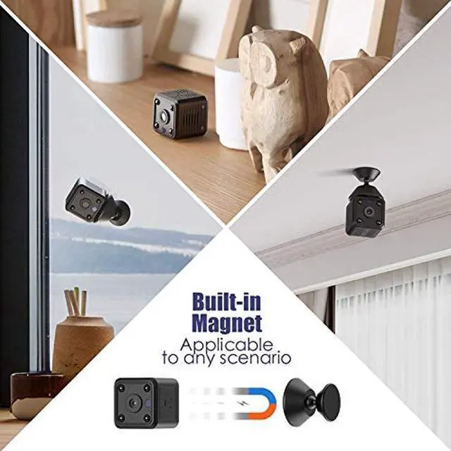 Alt view image 5 of 5 - Mini Spy Camera HD Hidden Camera - Portable Small HD Nanny Cam with Night Vision and Motion Detection - Indoor Covert Security Camera for Home and Office - Hidden Spy Cam - Built-in Battery