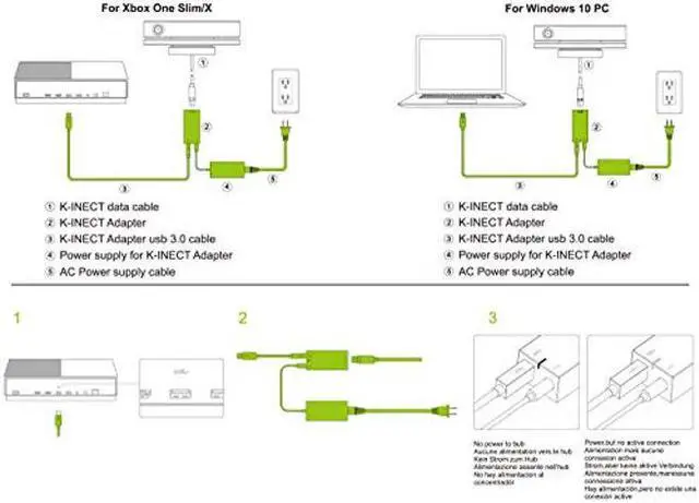 Alt view image 5 of 5 - Kinect Adapter for Xbox One S Xbox One X Windows PC [UL Listed] Xbox Kinect Adapter Power Supply for Xbox 1S 1X Kinect 2.0 Sensor, Xbox One Kinect Adapter for PC Windows 10 8.1 8