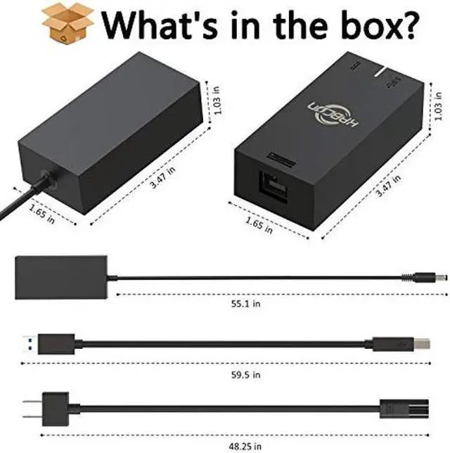 Alt view image 3 of 5 - Kinect Adapter for Xbox One S Xbox One X Windows PC [UL Listed] Xbox Kinect Adapter Power Supply for Xbox 1S 1X Kinect 2.0 Sensor, Xbox One Kinect Adapter for PC Windows 10 8.1 8