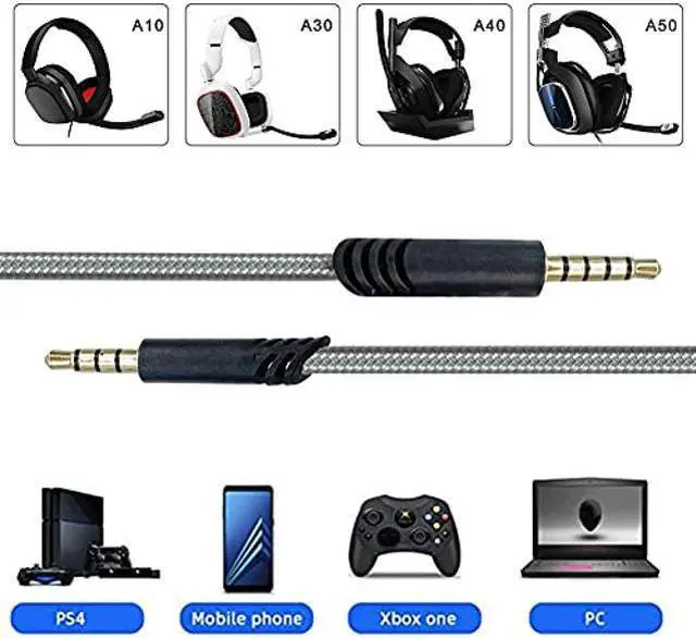 Alt view image 4 of 5 - Meijunter Replacement Cable with Volume Control Compatible with Astro A10 A40 A30 A50 Gaming Headset/PS4/Xbox One/Switch - Audio Cord Adapter