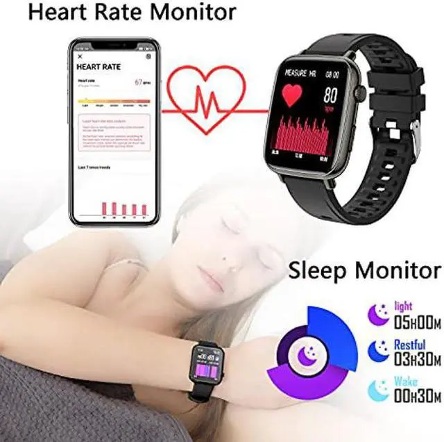 Alt view image 3 of 5 - Smart Watches for Women and Men, Smart Watch for Android Phones, 1.69" Full Touch Screen Fitness Tracker, Smart Watch with Blood Pressure Monitor, Smart Watch for iPhone and Android Compatible