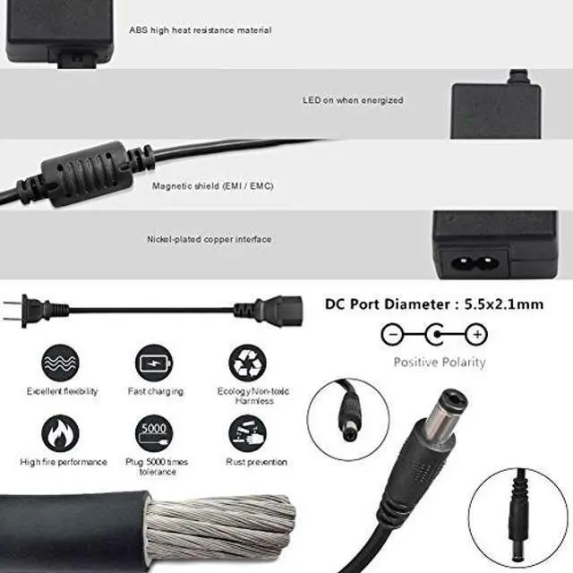 Alt view image 4 of 5 - 24V 4A 100W Power Supply Adapter, Signcomplex Power AC Adapter Transformers, Switching Power Supply for LED Strip, Household Electronics, Output 24V DC, 5.5x2.1mm US Plug, UL Listed