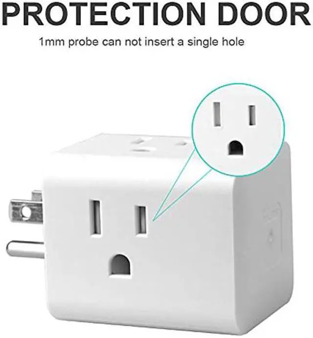 Alt view image 4 of 5 - Multi Plug Outlet Extender , Plug Adapter with 4 AC Sockets and 2 USB Ports 2.1A, Vsanstar Plug Extender, Wall Outlet Expander with 3 Prong, Power Charging Cube Expander for Home, Office, Hotel, Dorm