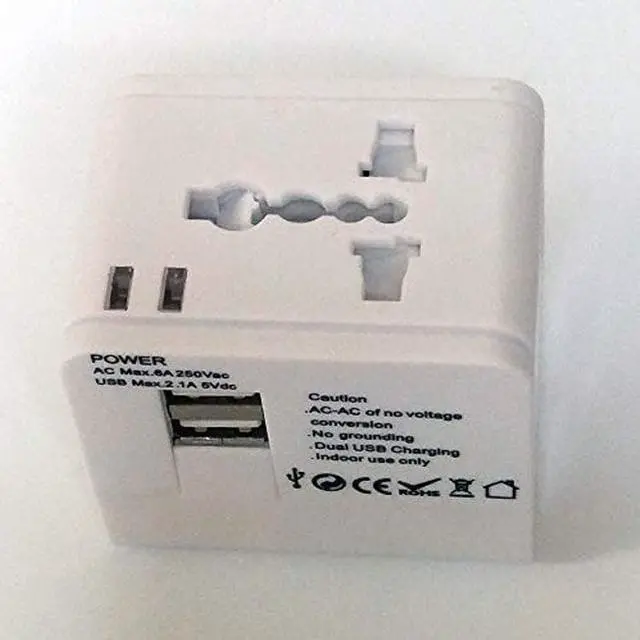 Main image of International Travel Power Adapter Worldwide with 2 x 2A USB Quick Charger. Universal Travel Adapter All in One AC Multi-Outlet Power Plug Wall Socket for USA Europe UK Japan China Australia