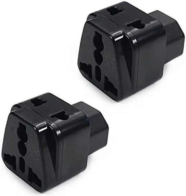 Main image of Jutagoss WDI-320 C14 Male to Universal Female Power Socket Adapter Right Angle AC110-250V 10-16A C14 to Universal AC Socket Power Adapter Converter 2Pcs