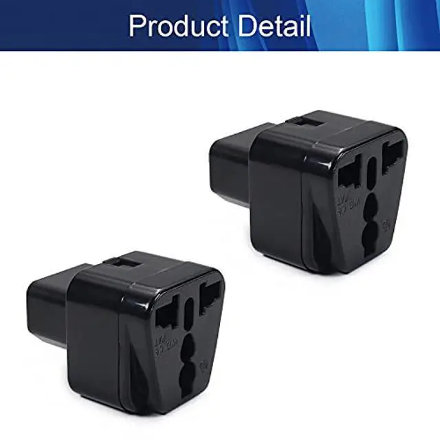 Alt view image 4 of 4 - Jutagoss WDI-320 C14 Male to Universal Female Power Socket Adapter Right Angle AC110-250V 10-16A C14 to Universal AC Socket Power Adapter Converter 2Pcs