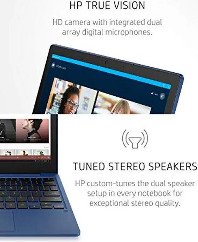 Alt view image 5 of 5 - HP Chromebook 11-inch Laptop - MediaTek - MT8183 - 4 GB RAM - 32 GB eMMC Storage - 11.6-inch HD Display - with Chrome OS(tm) - (11a-na0030nr, 2020 model, Indigo Blue)