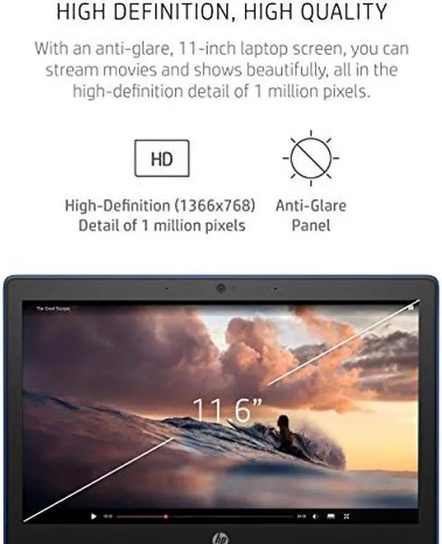 Alt view image 4 of 5 - HP Chromebook 11-inch Laptop - MediaTek - MT8183 - 4 GB RAM - 32 GB eMMC Storage - 11.6-inch HD Display - with Chrome OS(tm) - (11a-na0030nr, 2020 model, Indigo Blue)