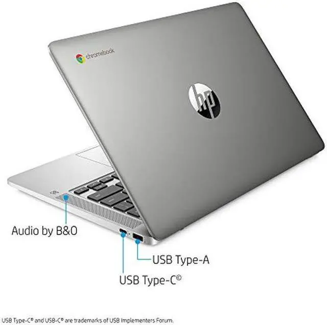Alt view image 3 of 5 - HP Chromebook 14-inch FHD Laptop, Intel Celeron N4000, 4 GB RAM, 32 GB eMMC, Chrome (14a-na0050nr, Mineral Silver)