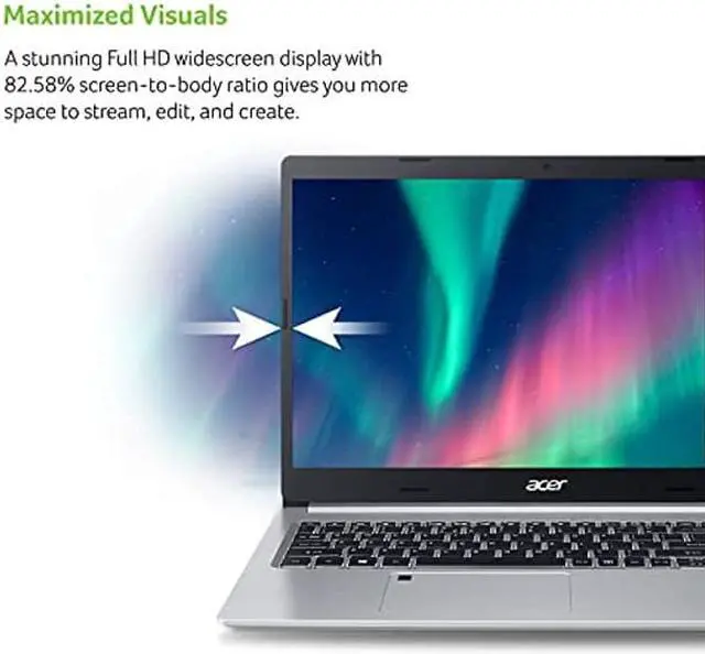 Alt view image 4 of 4 - Acer Aspire 5 A515-46-R3CZ Slim Laptop | 15.6" Full HD IPS | AMD Ryzen 7 3700U Quad-Core Mobile Processor | 8GB DDR4 | 256GB NVMe SSD | WiFi 6 | Backlit KB | Fingerprint Reader | Windows 11 Home