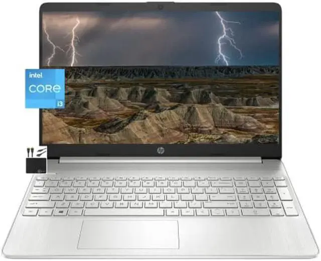 Main image of HP 2022 Newest Laptop Computer, 15.6" HD Display, Dual Core Intel i3-1115G4 (Upto 4.1GHz,Beats i5-1030G7), 8GB RAM, 256GB SSD, HD Webcam, Bluetooth, WiFi 6, 11+ Hour Battery, Win 11 S+MarxsolCables