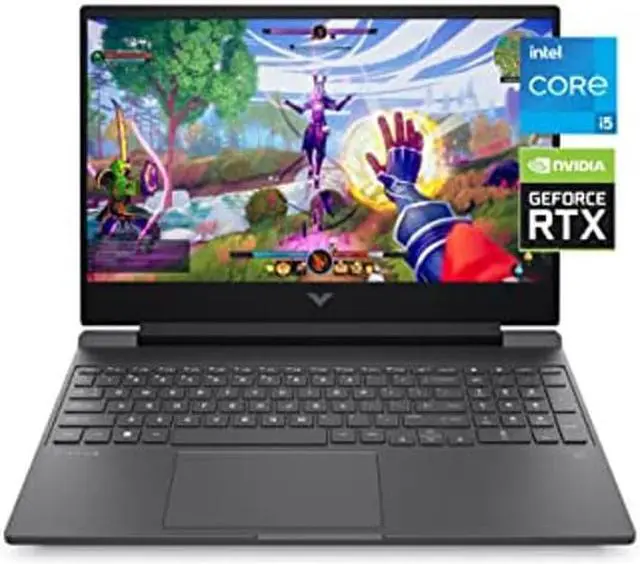 Main image of HP Victus 15 Gaming Laptop, NVIDIA GeForce RTX 3050, 12th Gen Intel Core i5-12500H, 8 GB RAM, 512 GB SSD, Full HD Display, Windows 11 Home, Backlit Keyboard, Enhanced Thermals (15-fa0025nr, 2022)