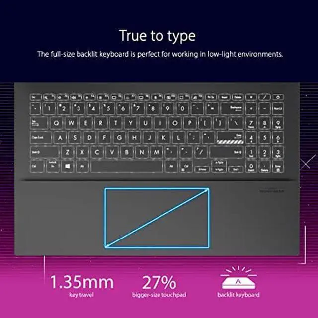 Alt view image 4 of 5 - ASUS VivoBook Pro 15 OLED Slim Laptop, 15.6 inch FHD OLED Display, Intel Core i5-11300H CPU, NVIDIA GeForce GTX 1650 Max Q, 8GB RAM, 512GB SSD, Windows 11 Home, Quiet Blue, K3500PH-DB51