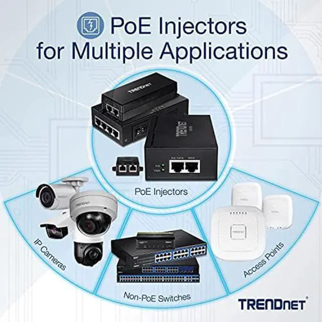 Alt view image 4 of 5 - TRENDnet 65W 4-Port Gigabit PoE+ Injector, TPE-147GI, 4 x Gigabit Ports(Data in), 4 x gigabit PoE Ports(Data + PoE Out), Multi-Port PoE+ Injector up to 100m(328 ft.), Add PoE+ Power to Non-PoE Switch