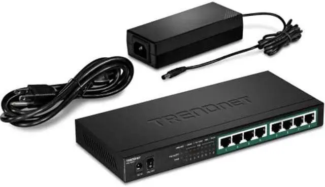 Alt view image 4 of 5 - TRENDnet 8-Port Gigabit PoE+ Switch, 65W PoE Power Budget, 16Gbps Switching Capacity, IEEE 802.1p QoS, DSCP Pass-Through Support, Fanless, Wall Mountable, Lifetime Protection, Black, TPE-TG83