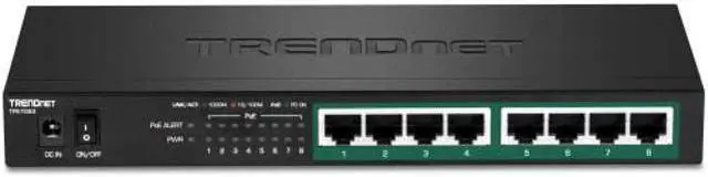 Alt view image 5 of 5 - TRENDnet 8-Port Gigabit PoE+ Switch, 65W PoE Power Budget, 16Gbps Switching Capacity, IEEE 802.1p QoS, DSCP Pass-Through Support, Fanless, Wall Mountable, Lifetime Protection, Black, TPE-TG83