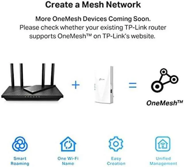 Alt view image 5 of 5 - TP-Link AX3000 WiFi 6 Range Extender Internet Booster(RE700X), Dual Band, AP Mode w/Gigabit Port, OFDMA, Beamforming, APP Setup, OneMesh Compatible
