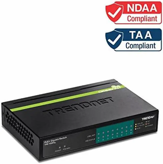Alt view image 4 of 5 - TRENDnet 8-Port Gigabit PoE+ Switch, 8 x Gigabit PoE+ Ports, 123W PoE Power Budget, 16 Gbps Switching Capacity, Desktop Switch, Ethernet Network Switch, Metal, Lifetime Protection, Black, TPE-TG80G