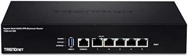 Alt view image 4 of 4 - TRENDnet Gigabit Multi-WAN VPN Business Router, TWG-431BR, 5 x Gigabit Ports, 1 x Console Port, QoS, Inter-VLAN Routing, Dynamic Routing, Load-Balancing, High Availability, Online Firmware Updates