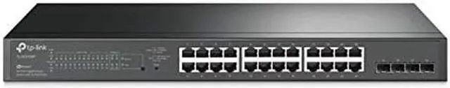Main image of TP-Link TL-SG2428P | Jetstream 24 Port Gigabit Smart Managed PoE Switch | 24 PoE+ Ports @250W, 4 SFP Slots | Omada SDN Integrated | PoE Recovery | IPv6 | Static Routing | Limited Lifetime Protection