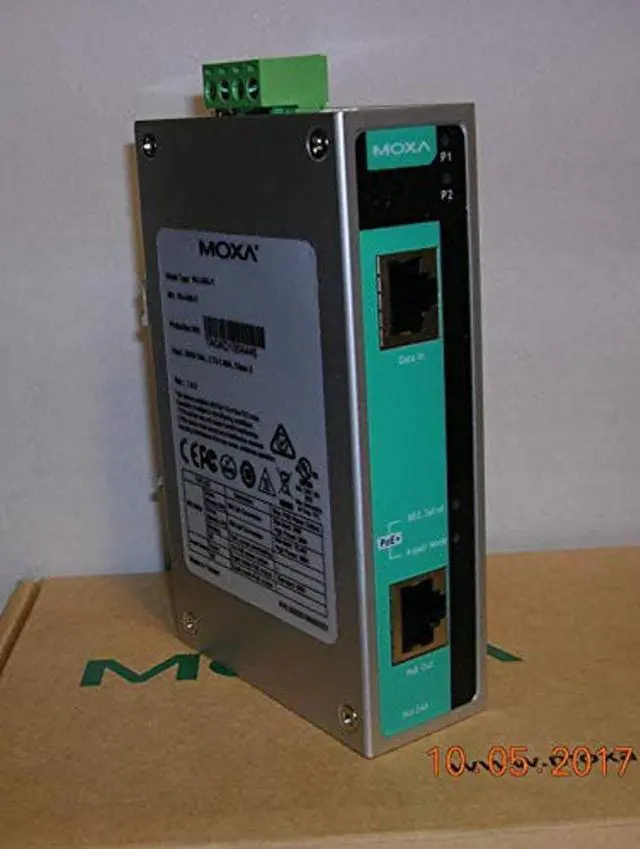 Main image of MOXA INJ-24A-T Gigabit High-Power PoE Injector, max. Output of 36W/60W @24 or 48VDC by 2-pair/4-pair Mode, -40 to 75C Operating Temperature