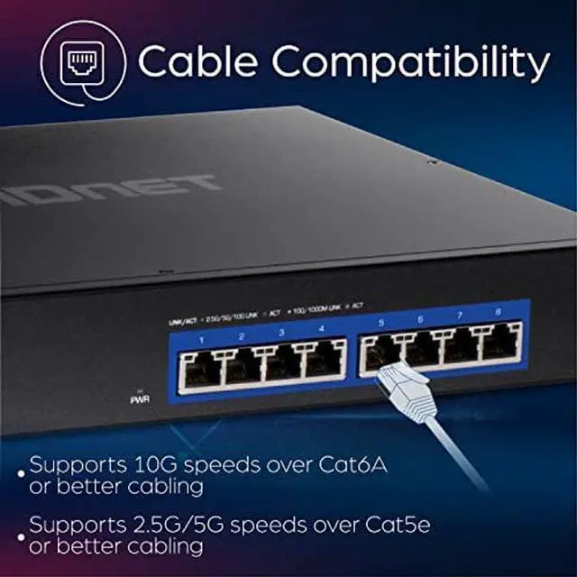 Alt view image 4 of 5 - TRENDnet 8-Port 10G Switch, 8 x 10G RJ-45 Ports, 160Gbps Switching Capacity Rack mountable, 10 Gigabit Network Connections, Lifetime Protection, Black, TEG-S708