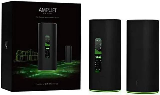 Main image of AmpliFi Alien WiFi 6 WiFi System, Seamless Whole Home Wireless Internet Coverage, WiFi Router with Touchscreen Display, 4 Gigabit Ethernet Ports, Ethernet Cable, and MeshPoint