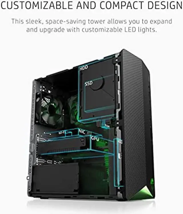 Alt view image 4 of 5 - HP Pavilion Gaming Desktop, AMD Radeon RX 5500, AMD Ryzen 3 5300G Processor, 8 GB RAM, 512 GB SSD, Windows 11 Home, 9 USB Ports, Keyboard and Mouse Combo, Pre-Built PC Tower (TG01-2022, 2022)