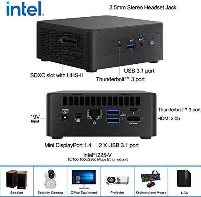 Intel NUC 11, NUC11PAHi7 Canyon Mini PC Desktop, Win10 Pro Mini