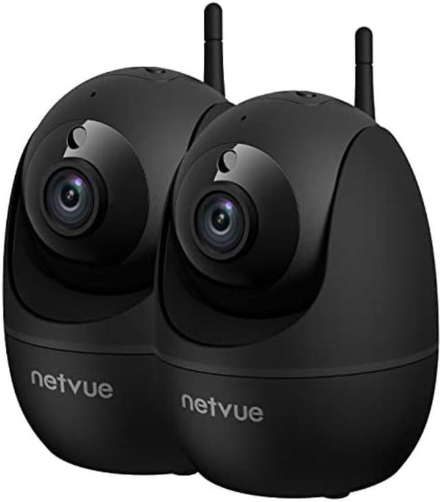 NETVUE Indoor Camera, 1080P FHD 2.4GHz WiFi Pet Camera, Home Camera for  Pet/Baby, Dog Camera 2-Way Audio, Indoor Security Camera Night Vision, AI  Human Detection, Black, Pack of 2 