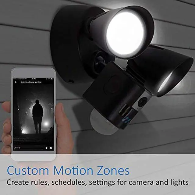 Alt view image 2 of 4 - Momentum Aria Outdoor Floodlight Camera Motion-Activated HD Security Cam 2-Way Talk, Siren, LED Bulbs for iOS & Android