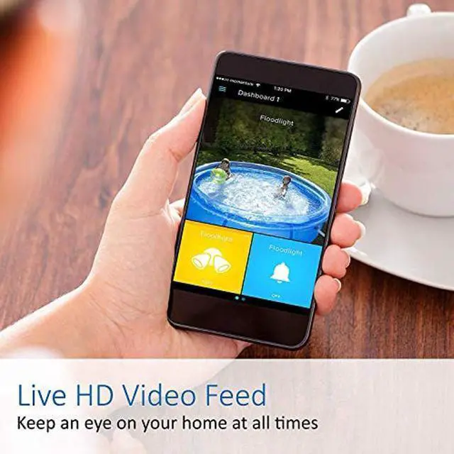 Alt view image 3 of 4 - Momentum Aria Outdoor Floodlight Camera Motion-Activated HD Security Cam 2-Way Talk, Siren, LED Bulbs for iOS & Android