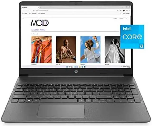 Main image of HP 15 inch Laptop, FHD Display, Intel Core i3-1215U, 8 GB RAM, 128 GB SSD, Intel UHD Graphics, Windows 11 Home in S Mode, 15-dy5599nr (2023)