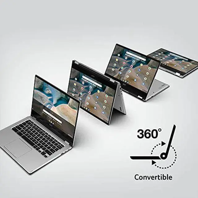 Alt view image 4 of 5 - Acer Chromebook Enterprise Spin 514 Convertible Laptop | AMD Ryzen 5 3500C | 14" Full HD IPS Touch Display | 8GB DDR4 | 128GB SSD | microSD | Wi-Fi 5 | Backlit Keyboard | Chrome OS | CP514-1WH-R1H8