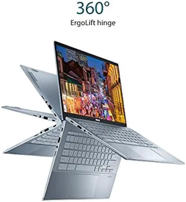 Alt view image 2 of 5 - ASUS Chromebook Flip CX5, 14" Touchscreen FHD NanoEdge Display, Intel Core i3-1110G4 Processor, 128GB SSD, 8GB RAM, Stylus, Backlit Keyboard, Wi-Fi 6, Chrome OS, Aluminum, AI Blue, CX5400FMA-DN388T-S
