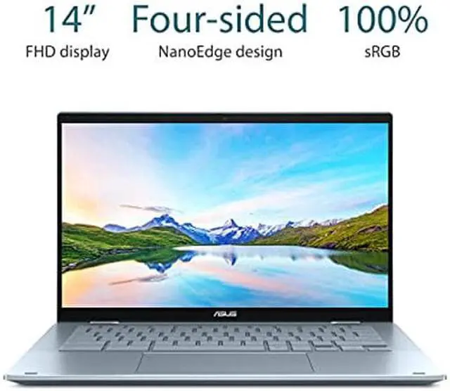 Alt view image 3 of 5 - ASUS Chromebook Flip CX5, 14" Touchscreen FHD NanoEdge Display, Intel Core i3-1110G4 Processor, 128GB SSD, 8GB RAM, Stylus, Backlit Keyboard, Wi-Fi 6, Chrome OS, Aluminum, AI Blue, CX5400FMA-DN388T-S