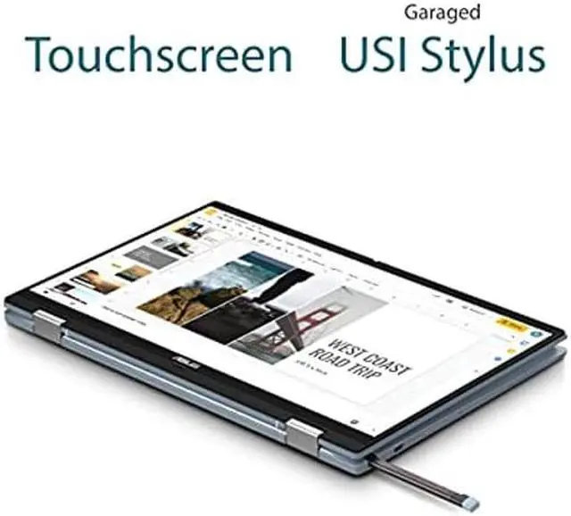 Alt view image 5 of 5 - ASUS Chromebook Flip CX5, 14" Touchscreen FHD NanoEdge Display, Intel Core i3-1110G4 Processor, 128GB SSD, 8GB RAM, Stylus, Backlit Keyboard, Wi-Fi 6, Chrome OS, Aluminum, AI Blue, CX5400FMA-DN388T-S