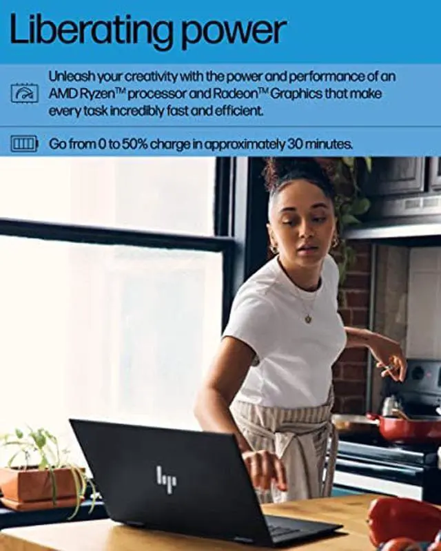 Alt view image 4 of 5 - HP ENVY x360 Convertible-Laptop, AMD Ryzen 5 5625U, 8 GB-RAM, 512 GB SSD, 15.6' FHD Touchscreen, Windows 11 Home, HP Fast Charge, Camera-Cover, Mute Button & Fingerprint Reader (15-eu1010nr, 2022)