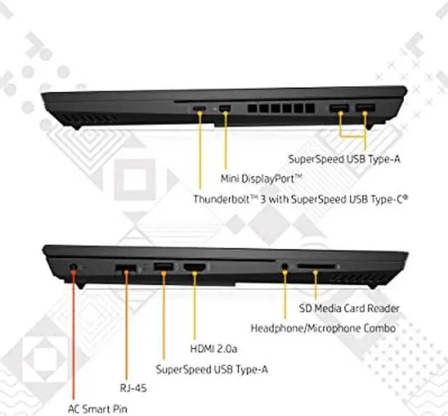 Alt view image 5 of 5 - HP OMEN 15 Gaming Laptop, NVIDIA GeForce RTX 3060, 11th Generation Intel Core i7-11800H, 8 GB RAM, 512 GB SSD, 15.6" 144 Hz Full HD Display, Windows 10 Home, RGB Backlit Keyboard (15-ek1010nr, 2021)