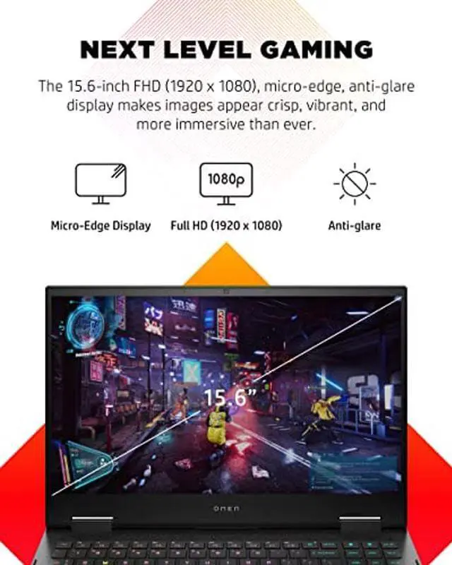 Alt view image 3 of 5 - HP OMEN 15 Gaming Laptop, NVIDIA GeForce RTX 3060, 11th Generation Intel Core i7-11800H, 8 GB RAM, 512 GB SSD, 15.6" 144 Hz Full HD Display, Windows 10 Home, RGB Backlit Keyboard (15-ek1010nr, 2021)