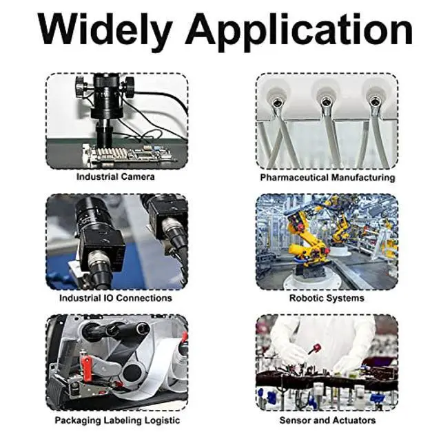 Alt view image 4 of 5 - Lonlonty M12 8 Pin Male & Female Right Angle Socket Panel Aviation Wire Connector,12mm Industrial Circular Connector,Outdoor Waterproof IP67,4 Sets