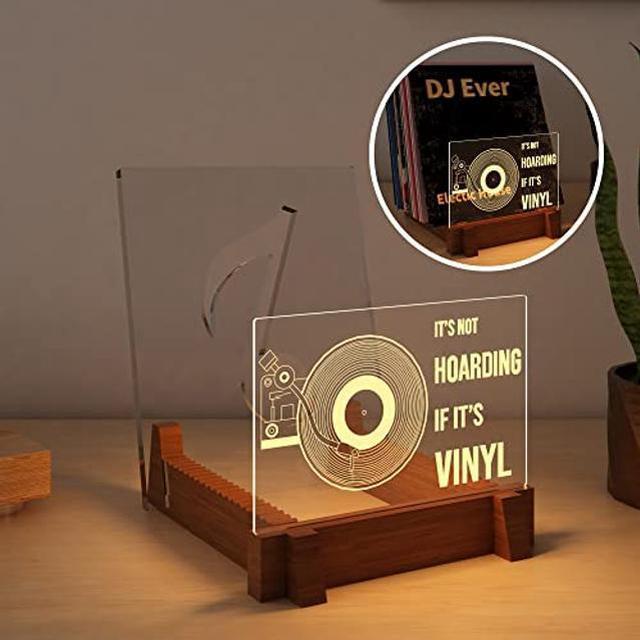 YuanDian Light up Now Playing Vinyl Record Stand and Light up Vinyl Record  Storage 