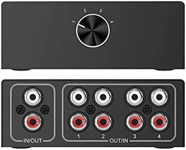 Main image of RL Audio Selector Audio Switcher, Speaker Switch, Audio Switch Box, AB Switcher Selector, Bi-Directional (RL 1In-4Out/4In-1Out)