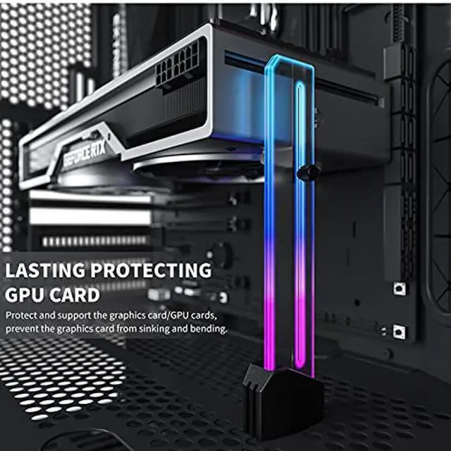 Alt view image 3 of 5 - upHere 5V Addressable RGB Graphics Card GPU Brace Support Video Card Sag Holder,Built-in 5V ARGB Lamp,Adjustable Height Support,GH03ARGB