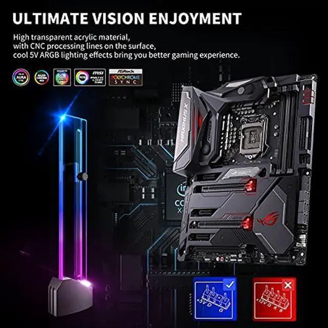 Alt view image 4 of 5 - upHere 5V Addressable RGB Graphics Card GPU Brace Support Video Card Sag Holder,Built-in 5V ARGB Lamp,Adjustable Height Support,GH03ARGB