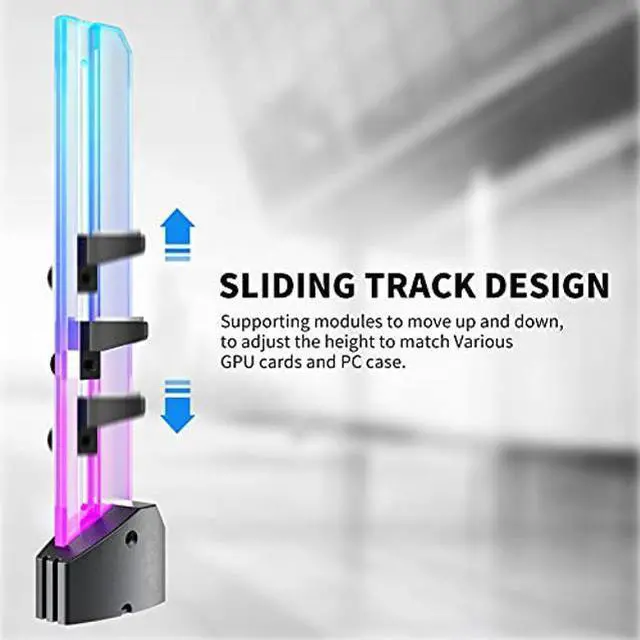 Alt view image 2 of 5 - upHere 5V Addressable RGB Graphics Card GPU Brace Support Video Card Sag Holder,Built-in 5V ARGB Lamp,Adjustable Height Support,GH03ARGB