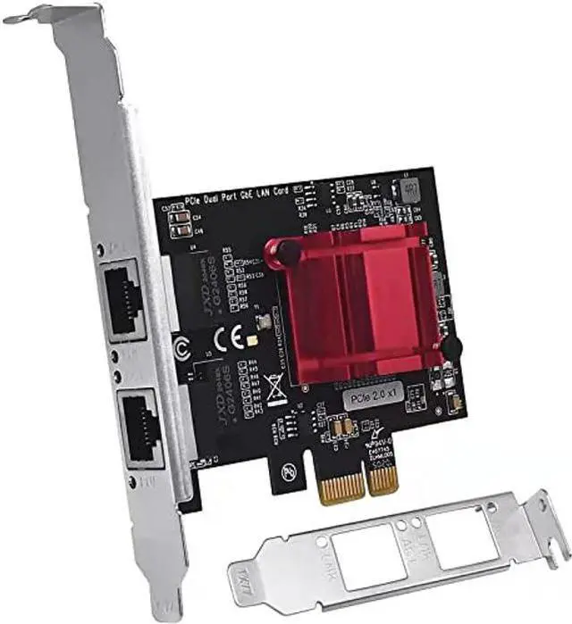 Main image of Dual PCIe Gigabit Network Card 1000M PCI Express Ethernet Adapter with Intel 82575/82576 Two Ports LAN NIC Card for Support PXE for Windows/Windows Server/Linux/Freebsd/DOS with Low Profile