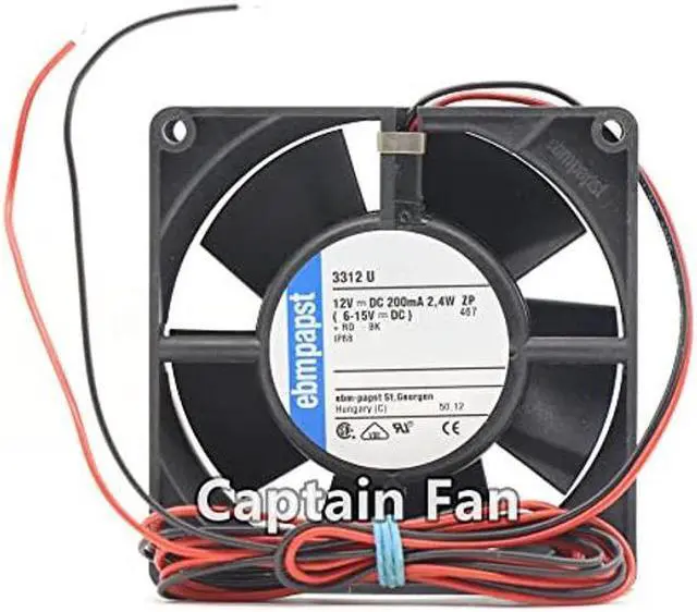 Main image of 3312U Ebm Papst Fan DC 12V Fan 235mA 9232 92 * 92 * 32mm IP68 2.4W Cooling Fan for Waterproof Cabinet